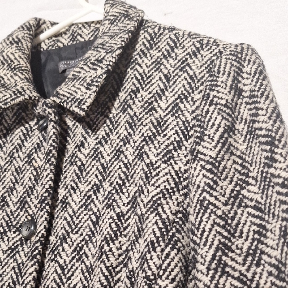 Vintage Classiques Entier Wool Herringbone Trench Coat, Sz 10, NWOT - Picture 7 of 16